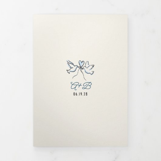 手ファンキーお洒落引きモダンの結婚写真 三つ折り招待状 (カバー)