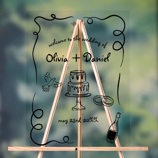 手ファンキーお洒落文字図解入りの、写真付きの標識 アクリルサイン (ニュートラル)