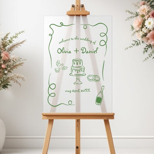 手ファンキーお洒落文字図解入りの、写真付きの標識 アクリルサイン