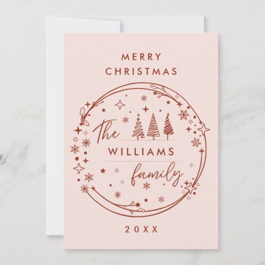 手ファンキー引きクリお洒落スマス シーズンカード (正面)