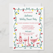 手ファンキー引きクリスマスお洒落パーティー 招待状 (正面)