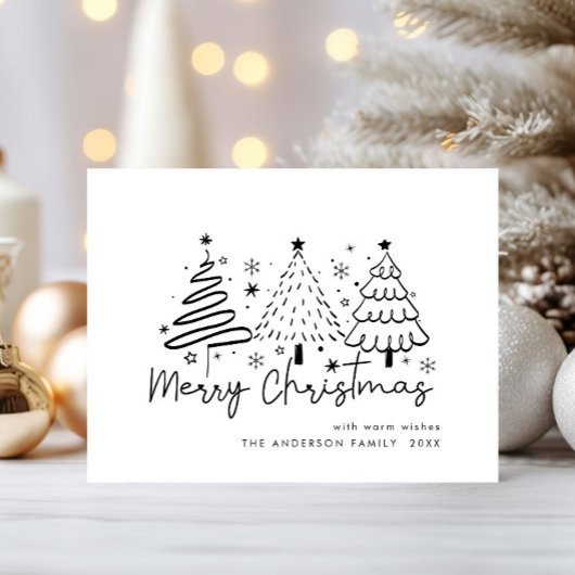 手ファンキー引きクリスマスお洒落休暇 ポストカード