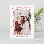 手ファンキー引きレトロお洒落クリスマス2写真 シーズンカード (スタンド正面)