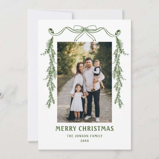 手ファンキー引きレトロお洒落クリスマス2写真 シーズンカード (正面)