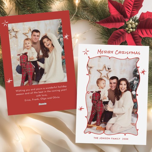 手ファンキー引きレトロお洒落クリスマス2写真 シーズンカード