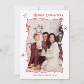 手ファンキー引きレトロお洒落クリスマス3写真 シーズンカード (正面)