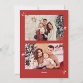 手ファンキー引きレトロお洒落クリスマス3写真 シーズンカード (裏面)