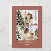 手ファンキー引きレトロお洒落クリスマス3写真 シーズンカード (裏面)