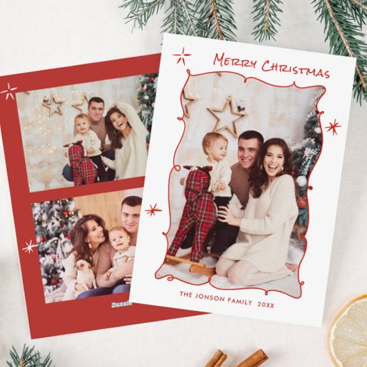 手ファンキー引きレトロお洒落クリスマス3写真 シーズンカード