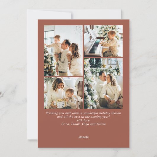手ファンキー引きレトロお洒落クリスマス5写真 シーズンカード (裏面)