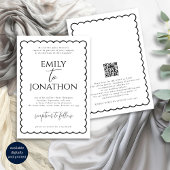 手ファンキー引き波線縁ど結婚の 招待状