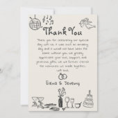 手ファンキー引き結婚のサンキューカード サンキューカード (正面)
