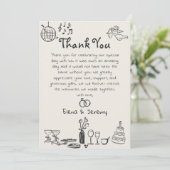 手ファンキー引き結婚のサンキューカード サンキューカード (スタンド正面)