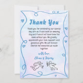 手ファンキー引き結婚のサンキューカード サンキューカード (正面)