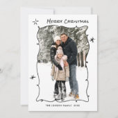 手ファンキー引き落書きレトロクリスマス5写真 シーズンカード (正面)