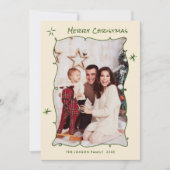 手ファンキー引き落書きレトロクリスマス5写真 シーズンカード (正面)