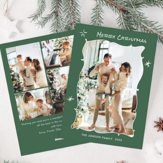 手ファンキー引き落書きレトロクリスマス5写真 シーズンカード