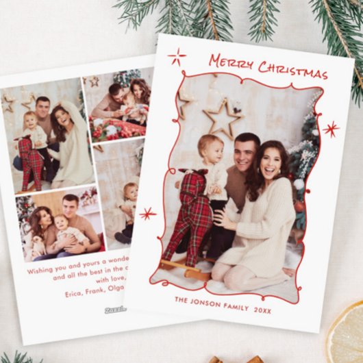 手ファンキー引き落書きレトロクリスマス5写真 シーズンカード
