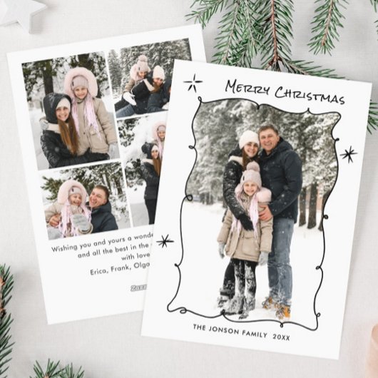 手ファンキー引き落書きレトロクリスマス5写真 シーズンカード