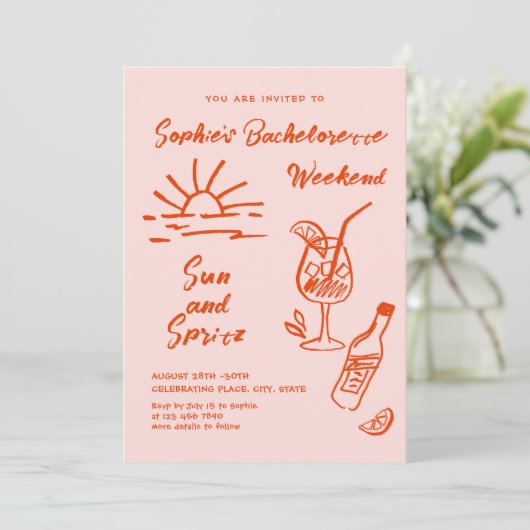 手ファンキー引き落書きレトロバチェロレッテ 招待状 (スタンド正面)