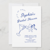 手ファンキー引き落書きレトロブライダルシャワー 招待状 (正面)