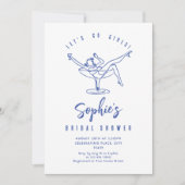 手ファンキー引き落書きレトロブライダルシャワー 招待状 (正面)