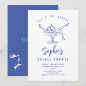 手ファンキー引き落書きレトロブライダルシャワー 招待状 (正面/裏面)