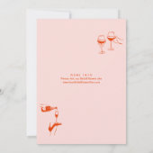 手ファンキー引き落書きレトロブライダルシャワー 招待状 (裏面)