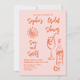 手ファンキー引き落書きレトロブライダルシャワー 招待状