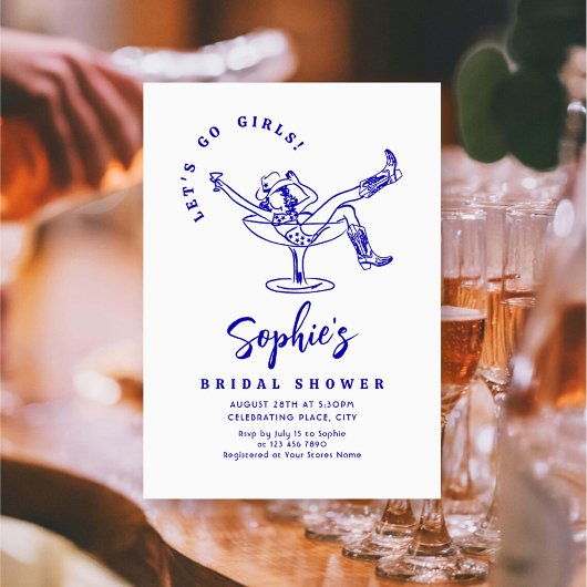 手ファンキー引き落書きレトロブライダルシャワー 招待状