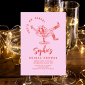 手ファンキー引き落書きレトロブライダルシャワー 招待状