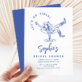 手ファンキー引き落書きレトロブライダルシャワー 招待状