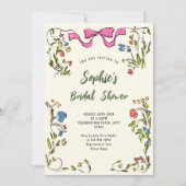 手ファンキー引き落書きレトロブライダルシャワー 招待状 (正面)