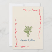 手ファンキー引き落書きレトロ結婚の 招待状 (裏面)