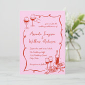 手ファンキー引き落書きレトロ結婚の 招待状 (スタンド正面)