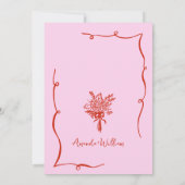 手ファンキー引き落書きレトロ結婚の 招待状 (裏面)