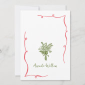 手ファンキー引き落書きレトロ結婚の 招待状 (裏面)