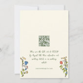 手ファンキー引き落書きレトロ結婚のQRコード 招待状 (裏面)