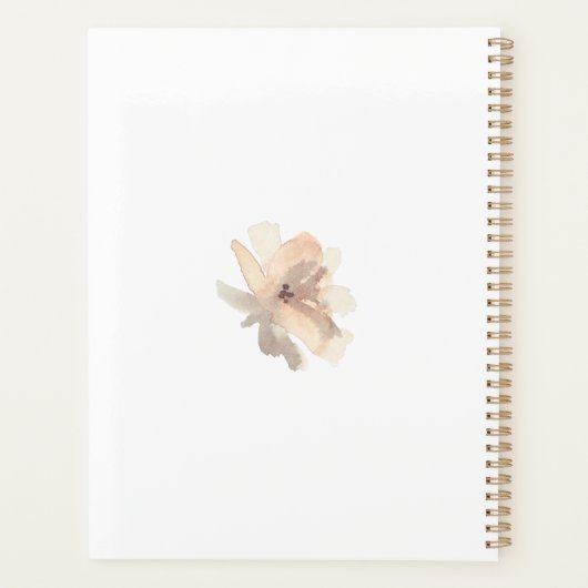 手フェミニン絵を描水彩花模様 プランナー手帳 (裏面)