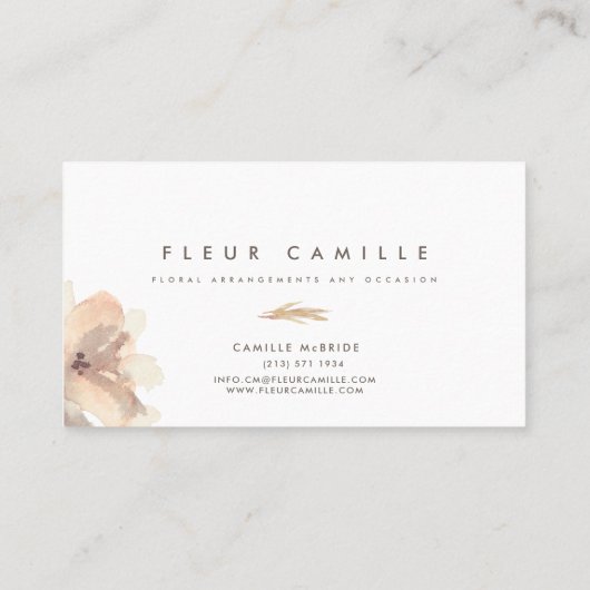 手フェミニン絵を描水彩花模様Bu 名刺 (裏面)