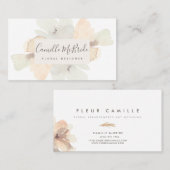 手フェミニン絵を描水彩花模様Bu 名刺 (正面/裏面)