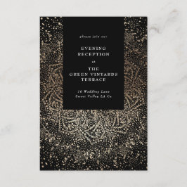 手フォーマルお洒落引き黒と金ゴールド結婚ズ エンクロージャーカード