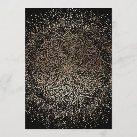 手フォーマルお洒落引き黒と金ゴールド結婚ズ メニュー (裏面)