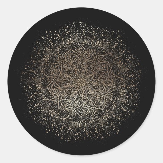 手フォーマルお洒落引き黒と金ゴールド結婚ズ ラウンドシール (正面)