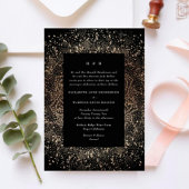 手フォーマルお洒落引き黒と金ゴールド結婚ズ 招待状