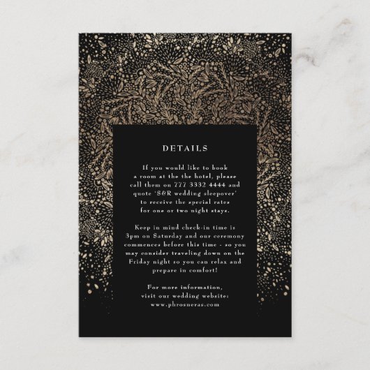 手フォーマル描き黒お洒落と金ゴールド曼荼羅 エンクロージャーカード (正面)