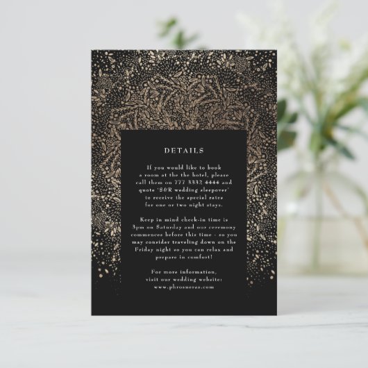 手フォーマル描き黒お洒落と金ゴールド曼荼羅 エンクロージャーカード (スタンド正面)