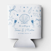 手フランスの引き沿岸航海の結婚式の引き出物 缶クーラー (裏面)