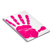 手プリントピンク絵を描アートパーム ノートブック (右側)