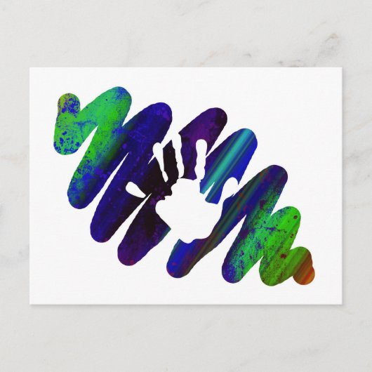 手プリント ポストカード (正面)